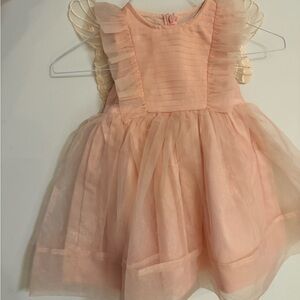 Girls Trish Scully Peach Ruffle Organza Party Dress